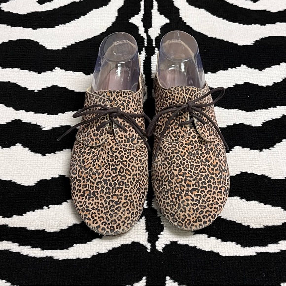 Anthropologie Hart Lace Up Leopard Print Oxford Shoes Size 10 - Picture 5 of 13